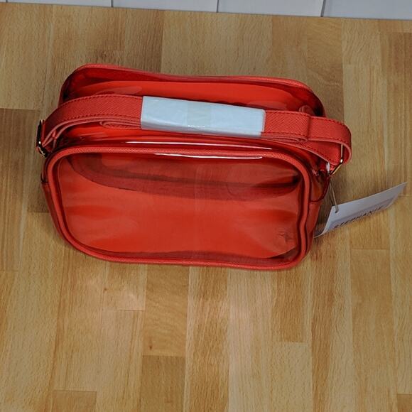 Stephanie Johnson Camera Crossbody Bag Red Translucent New - Picture 3 of 8
